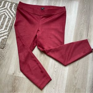 LOFT Faux suede burgundy side zip pants - plus size 16